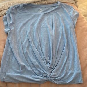 aerie light blue knotted bottom crop top